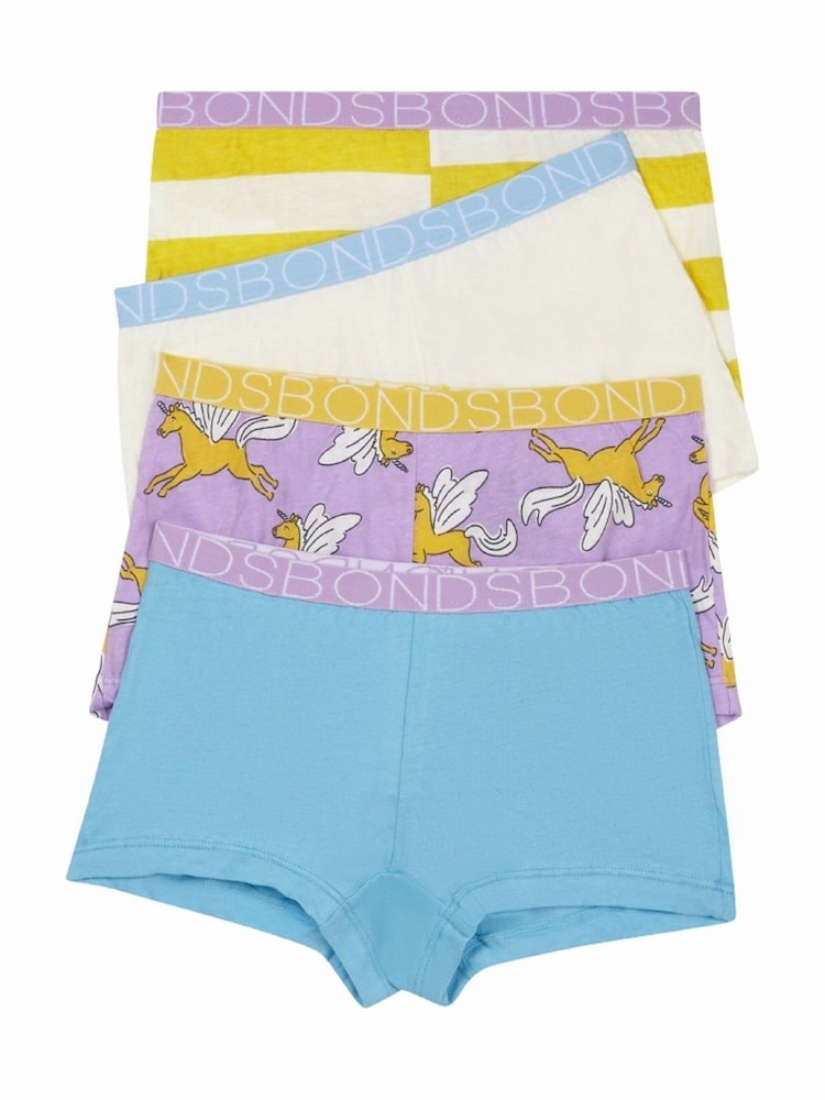 Bonds Purple Stripe Shortie 100% Cotton Briefs 4 Pack - Bild 1 von 3