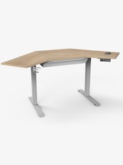Koble Ash Gino Corner Height Adjustable Desk With Drawer - Image 1 of 2