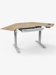 Koble Ash Gino Corner Height Adjustable Desk With Drawer - Image 2 of 2