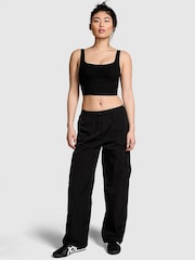 Victoria's Secret PINK Black Parachute Cargo Trousers - Image 1 of 3