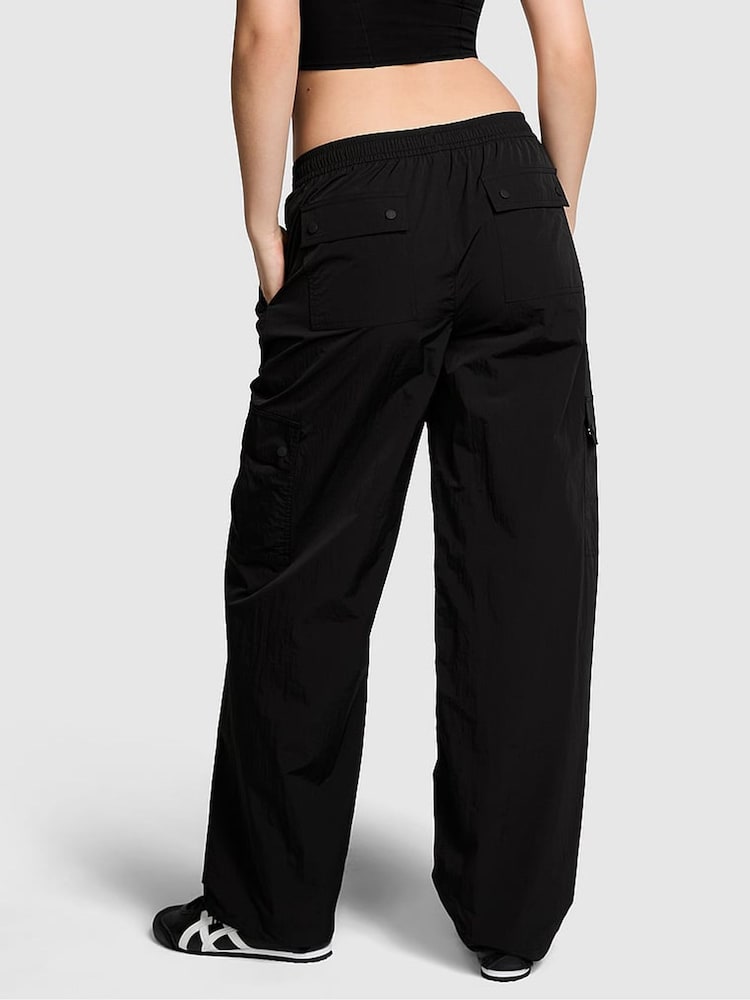 Victoria's Secret PINK Black Parachute Cargo Trousers - Image 2 of 3 Victoria's Secret PINK Black Parachute Cargo Trousers - Image 2 of 3