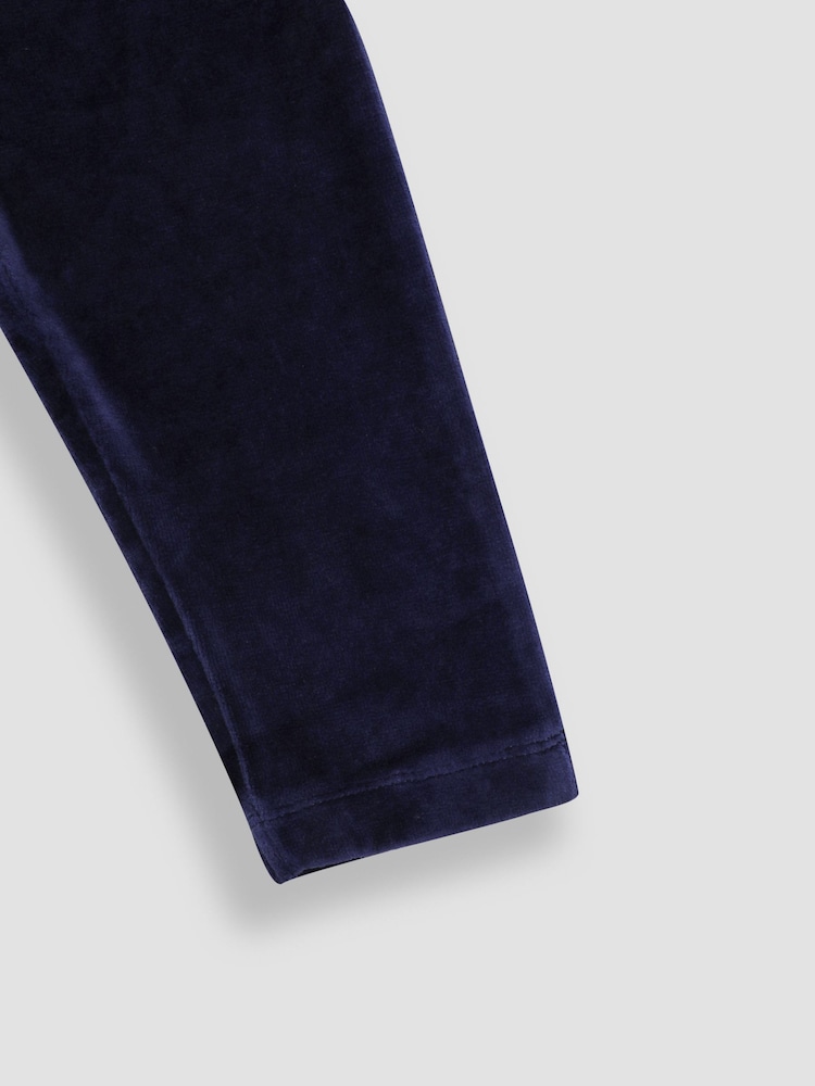 JoJo Maman Bébé Navy Blue Velour Leggings - Image 3 of 3