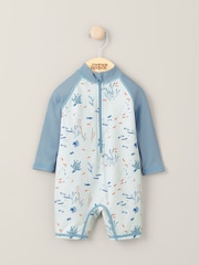 Mamas & Papas Deep Blue Sea Print Long Sleeve Rashsuit - Image 3 of 5