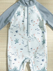 Mamas & Papas Deep Blue Sea Print Long Sleeve Rashsuit - Image 5 of 5