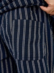 JACK & JONES JUNIOR Blue Stripe Seersucker Relaxed Summer Shorts - Image 6 of 7