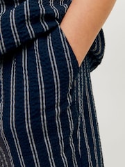 JACK & JONES JUNIOR Blue Stripe Seersucker Relaxed Summer Shorts - Image 7 of 7