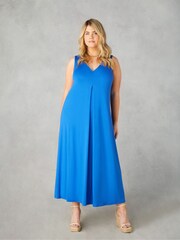 Live Unlimited Blue Curve Jersey Relaxed Midaxi Dress - Image 3 of 6
