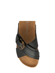 Dunlop Black Flat Mules Sandals - Image 4 of 4