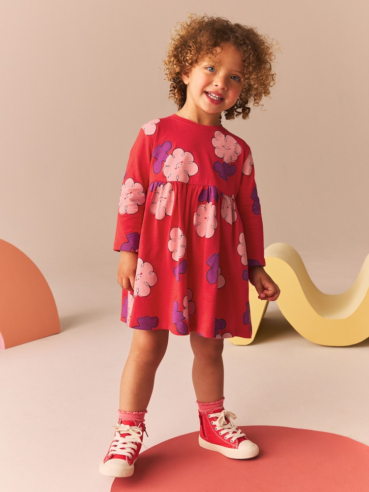Rot - Langärmeliges Jersey-Kleid (3 Monate bis 7 Jahre) - Bild 2 von 7 Rot - Langärmeliges Jersey-Kleid (3 Monate bis 7 Jahre) - Bild 2 von 7
