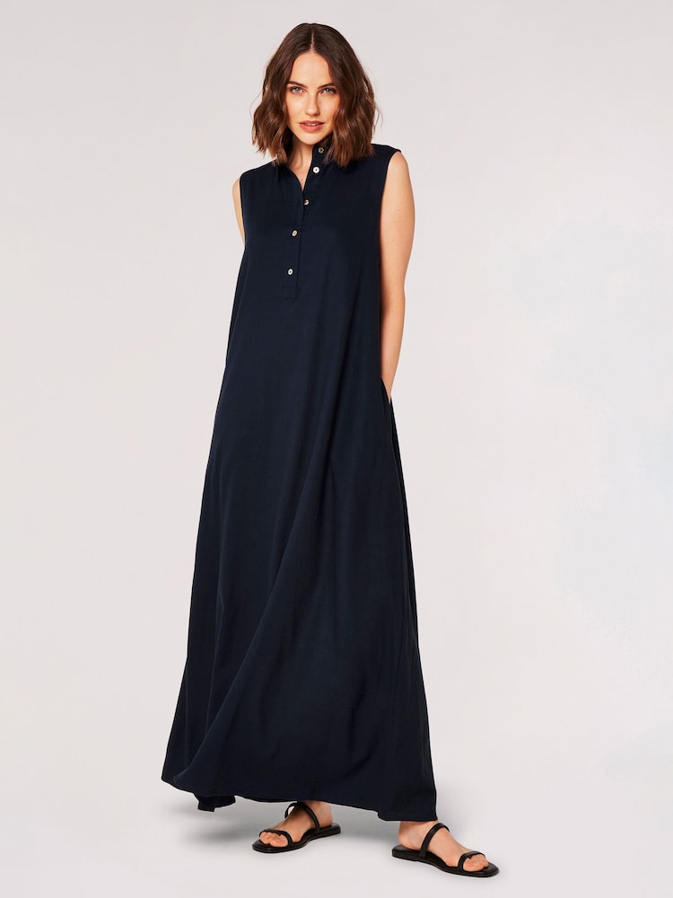 Buy Apricot Blue Linen Blend Shirt Maxi Dress from the Next UK
