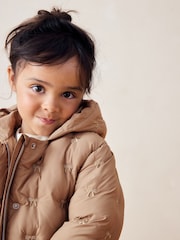 Neutral Shower Resistant Neutral Bow Padded Coat (3mths-7yrs) - Image 5 of 12