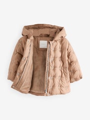 Neutral Shower Resistant Neutral Bow Padded Coat (3mths-7yrs) - Image 7 of 12