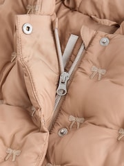 Neutral Shower Resistant Neutral Bow Padded Coat (3mths-7yrs) - Image 9 of 12