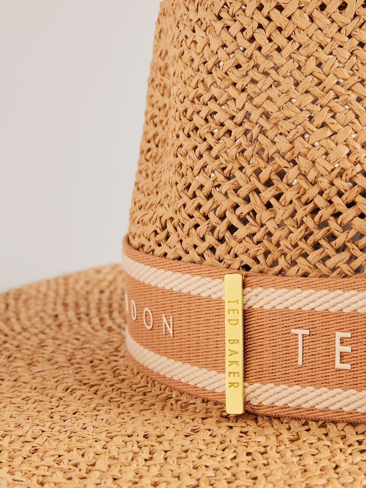 Ted Baker Natural Clairie Faux Straw Fedora Hat - Image 3 of 3