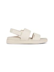 Calvin Klein Cream Flat Leather Sandals - Image 2 of 4
