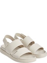Calvin Klein Cream Flat Leather Sandals - Image 3 of 4