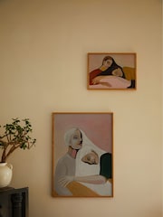 Paper Collective Red Sisters III Framed Wall Art Print in Natural Oak Frame - Image 4 of 4