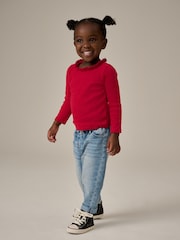 Red 100% Cotton Pointelle Top (3mths-7yrs) - Image 2 of 6