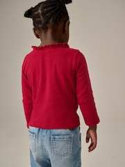 Red 100% Cotton Pointelle Top (3mths-7yrs) - Image 3 of 6