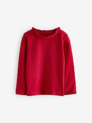 Red 100% Cotton Pointelle Top (3mths-7yrs) - Image 4 of 6