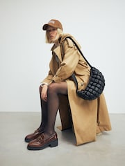 Tan Brown Forever Comfort® Leather Chunky Hardware Heel Loafers - Image 3 of 4