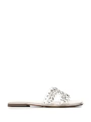 Moda in Pelle Natural Terra Jewelled H Band Perspex Sliders - Image 1 of 4
