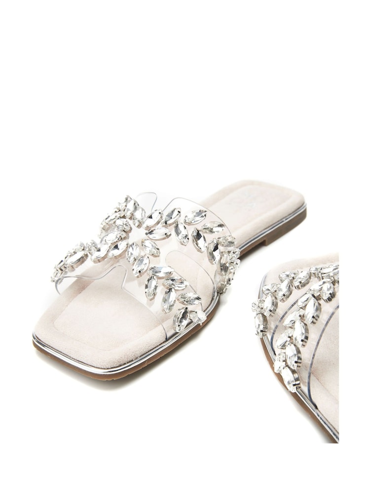 Moda in Pelle Natural Terra Jewelled H Band Perspex Sliders - Image 4 of 4