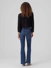 VERO MODA Black Lightweight Cropped Knitted Crochet Jumper - Image 3 of 5