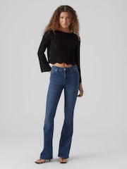 VERO MODA Black Lightweight Cropped Knitted Crochet Jumper - Image 4 of 5