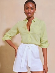 Lipsy Green Pocket Button Through Shirt - Image 1 of 4
