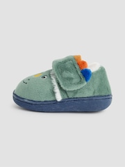 JoJo Maman Bébé Green Dinosaur Print Slippers Shoes - Image 4 of 4