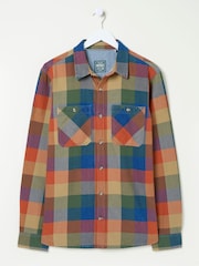 FatFace Blue/Orange Rye Buffalo Check Shirt - Image 6 of 6