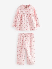 Pink Cath Kidston Woven Button Through Floral Pyjamas 1 Pack - Image 4 of 8