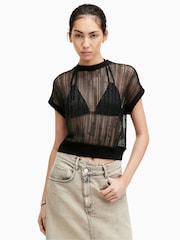 AllSaints Black Giana Tank - Image 1 of 8