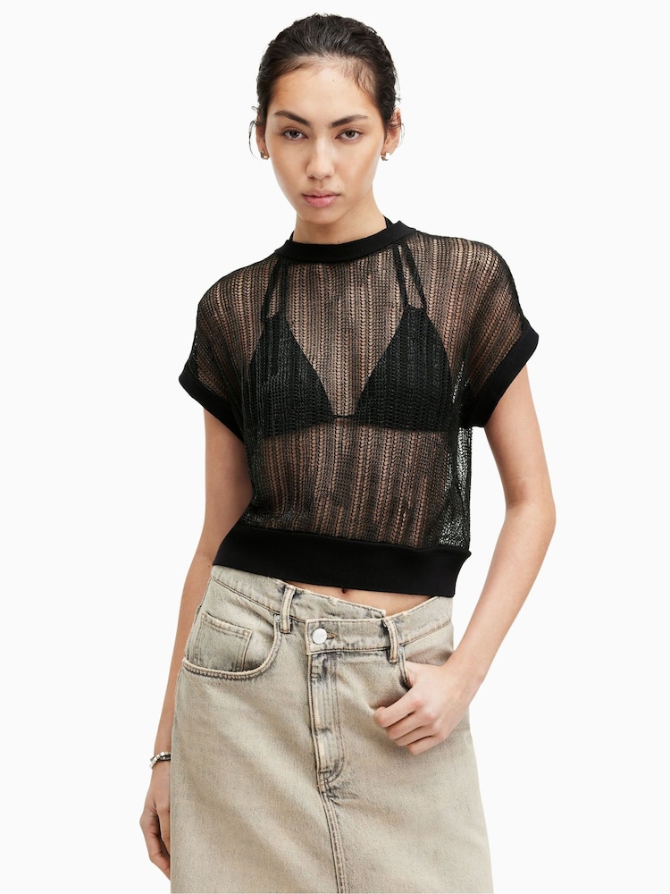 AllSaints Black Giana Tank - Image 1 of 8