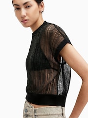 AllSaints Black Giana Tank - Image 4 of 8