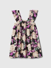 Gap Black Floral Flutter Sleeve Square Neck Dress (12mths-5yrs) - Image 1 of 3