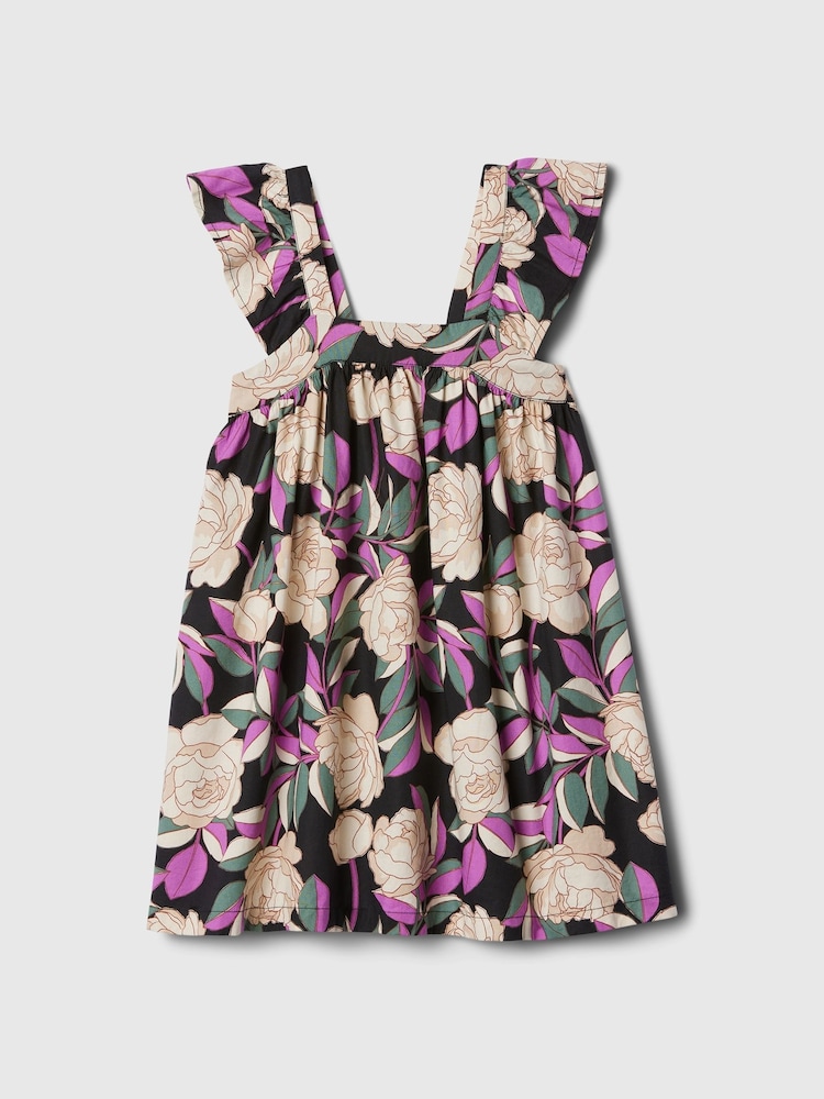 Gap Black Floral Flutter Sleeve Square Neck Dress (12mths-5yrs) - Image 1 of 3 Gap Black Floral Flutter Sleeve Square Neck Dress (12mths-5yrs) - Image 1 of 3