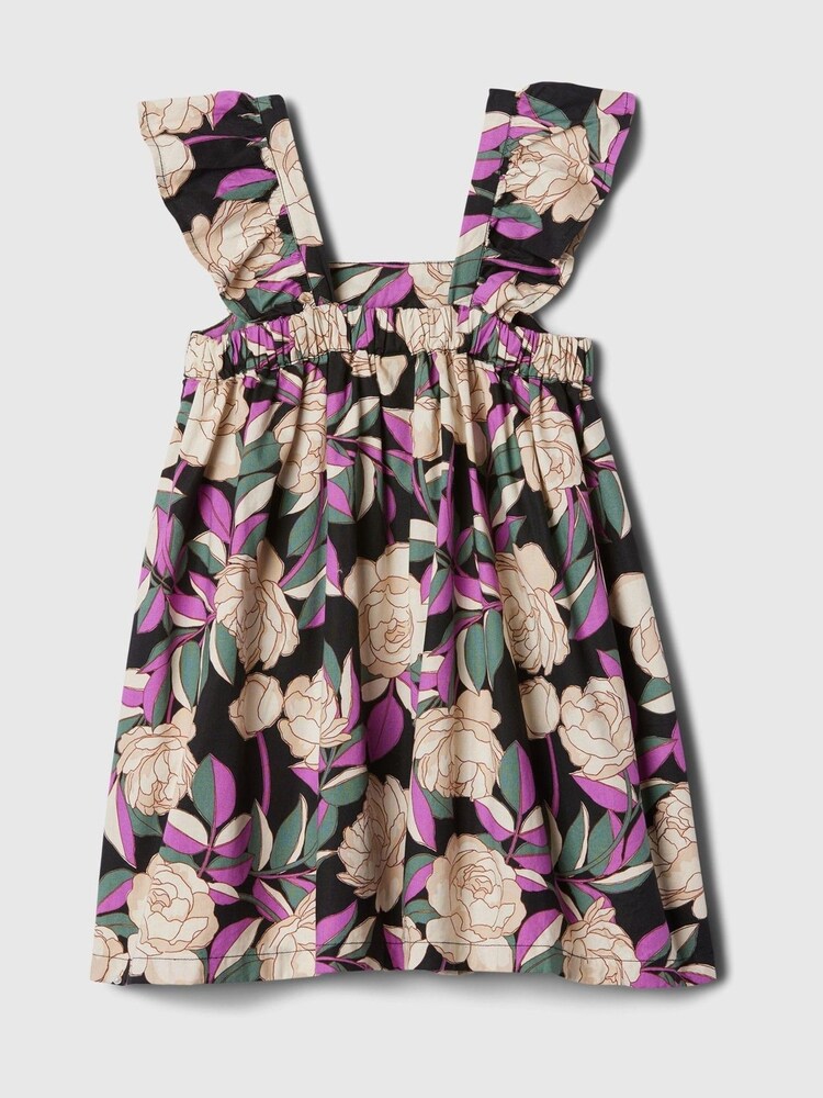 Gap Black Floral Flutter Sleeve Square Neck Dress (12mths-5yrs) - Image 2 of 3 Gap Black Floral Flutter Sleeve Square Neck Dress (12mths-5yrs) - Image 2 of 3