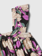 Gap Black Floral Flutter Sleeve Square Neck Dress (12mths-5yrs) - Image 3 of 3