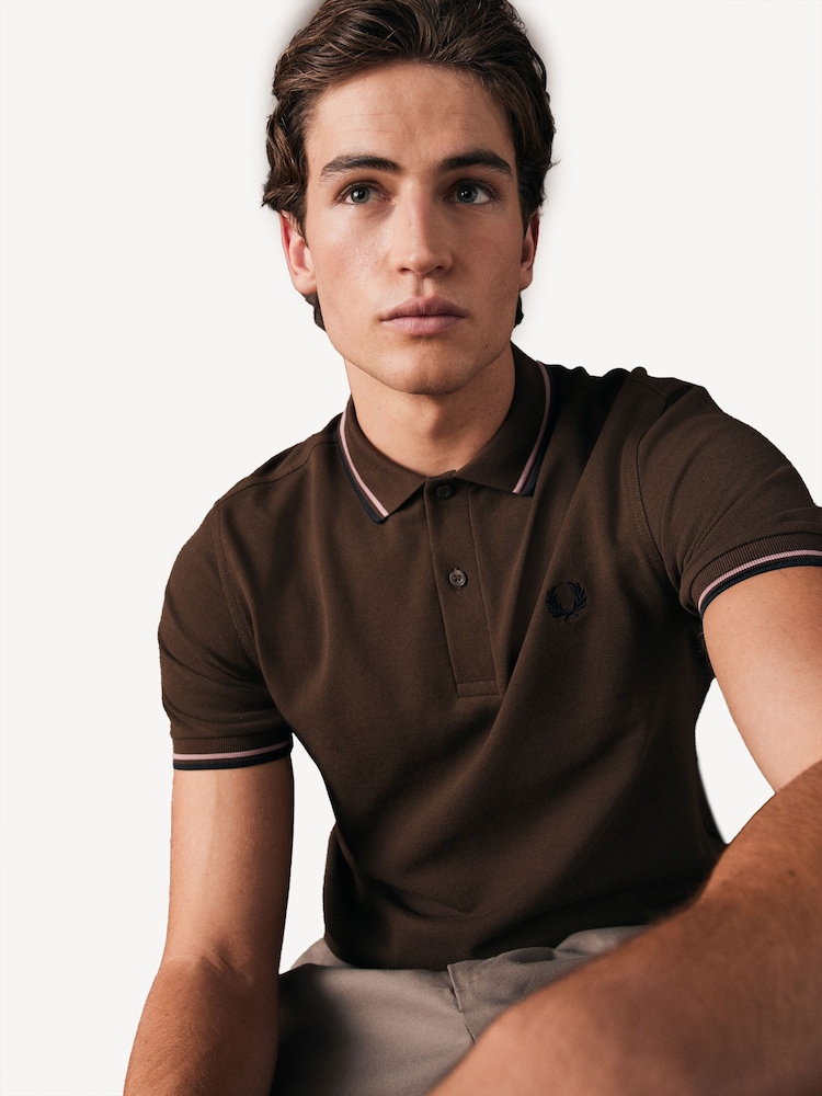 Fred Perry Mens Twin Tipped 100% Cotton Polo Shirt - Image 1 of 3