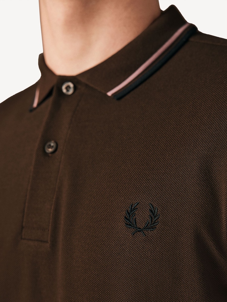 Fred Perry Mens Twin Tipped 100% Cotton Polo Shirt - Image 3 of 3