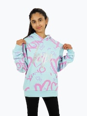 Niebieski - Hype. Girls Light Blue Heart Xoxo Hoodie - Image 3 of 5