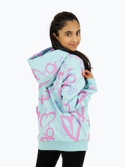 Niebieski - Hype. Girls Light Blue Heart Xoxo Hoodie - Image 4 of 5