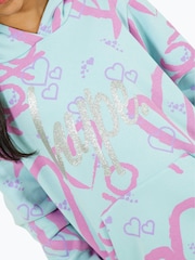 Niebieski - Hype. Girls Light Blue Heart Xoxo Hoodie - Image 5 of 5