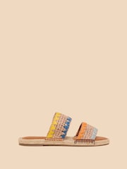 White Stuff Natural Belflower Raffia Mules - Image 1 of 4