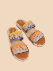 White Stuff Natural Belflower Raffia Mules - Image 2 of 4