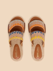 White Stuff Natural Belflower Raffia Mules - Image 3 of 4