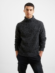 French Connection Grey Twisted Boucle Roll Neck Jumper - Image 1 of 3