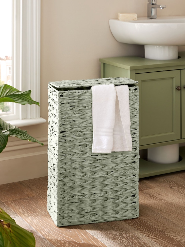 Sage Green Hepworth Wicker Slimline Laundry - Image 2 of 6